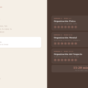 Challenge 21 Días Sin Caos — Organizá Tu Vida en 3 Semanas